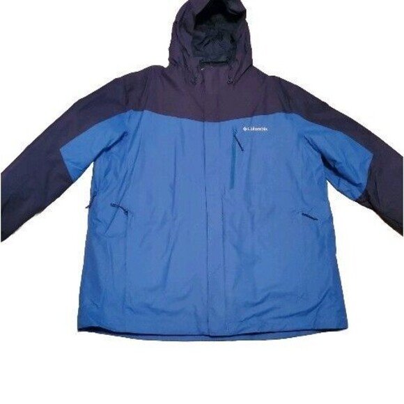Columbia Iterchange Omni Tech Heat 3-in-1 Men XXL Jacket Removable Lining Blue - Picture 1 of 16